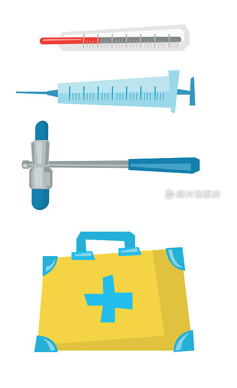 Various medical equipment vector illustration